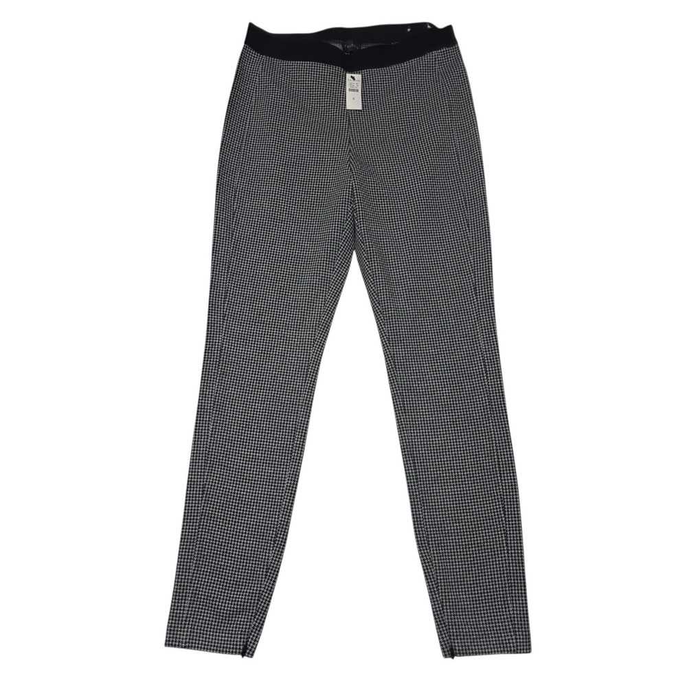 NEW Talbots Soho Legging Women 6 Black White Houndstooth Ankle Pant Zip Hem NWT